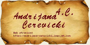 Andrijana Čerevicki vizit kartica
